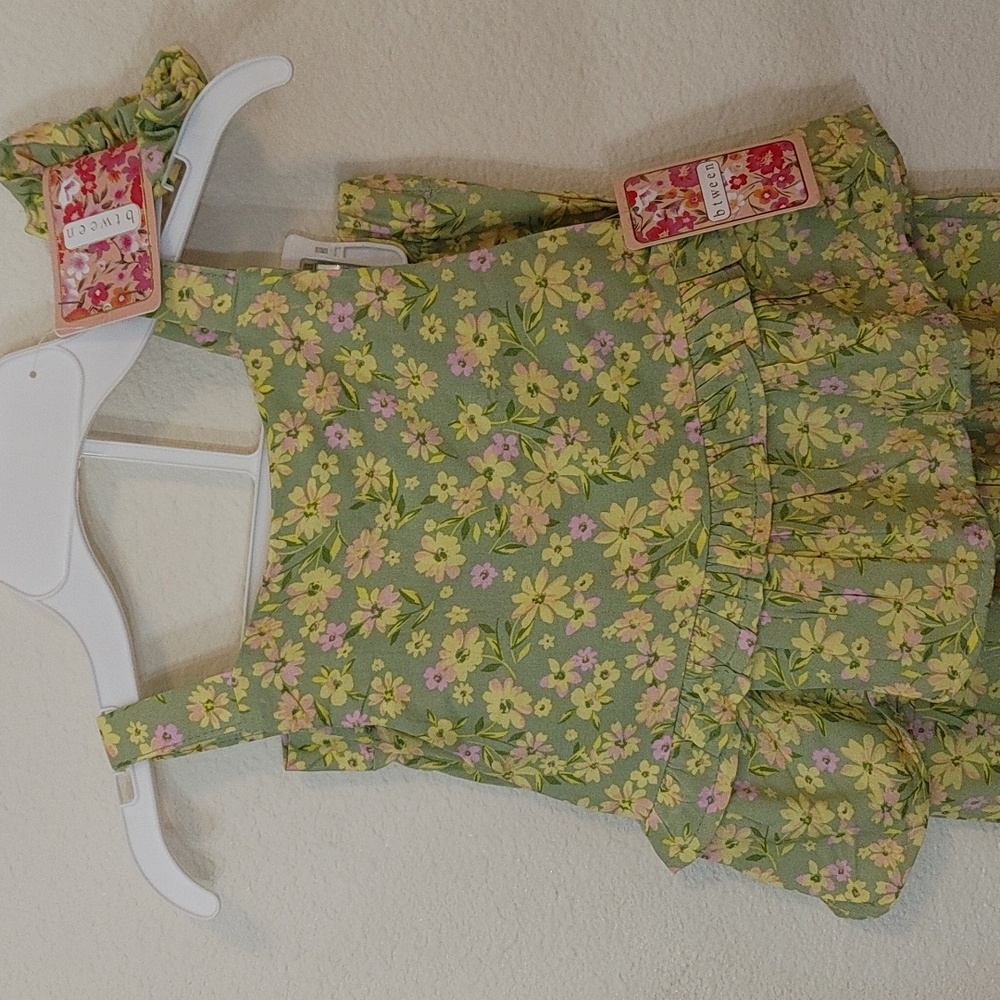 Btween Girls 3 piece pants set Floral Green size 5 NWT. - Picture 2 of 8